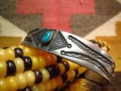 Antique Navajo Stamped Ingot Silver Cuff w/TQ  c.1920～
