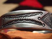 Antique Navajo Stamped Ingot Silver Cuff w/TQ  c.1920～