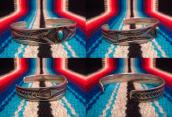 Antique Navajo Stamped Ingot Silver Cuff w/TQ  c.1920～