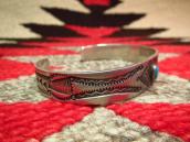 Antique Navajo Stamped Ingot Silver Cuff w/TQ  c.1920～