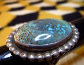 Vintage Silver Ring w/High Grade #8 Turquoise  c.1960