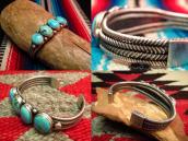 Vintage Twisted Wire 4 TQ Row Silver Cuff Bracelet  c1950～