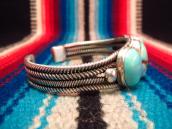 Vintage Twisted Wire 4 TQ Row Silver Cuff Bracelet  c1950～