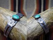 Antique Two Thunderbird Patched Small Cuff Bracelet  c.1930