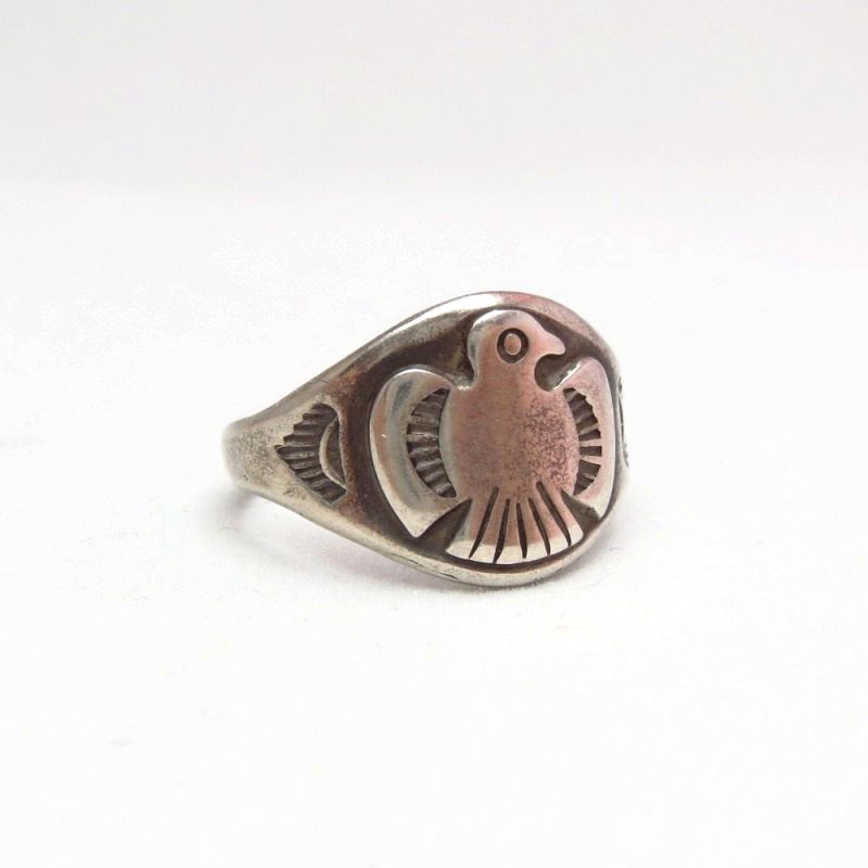 Vintage 【Bell】 Thunderbird Patched Silver Ring  c.1950～