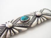 Antique Navajo Chiseled Ingot Silver Pin w/Turquoise  c.1940