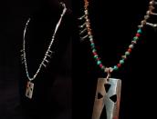 Cippy CrazyHorse Old Multi Bead Necklace w/Cut Out Cross Fob