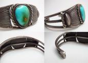 Vintage Ingot Silver Wire Cuff Bracelet w/Royston TQ c.1940～