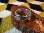 【Clendon Pete】 Navajo Diamond Stamped Chiseled Ring JP23