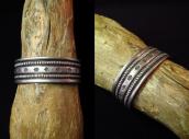 Vintage Navajo Stamped IngotSilver Wide Cuff Bracelet c.1940