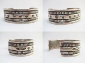 Vintage Navajo Stamped IngotSilver Wide Cuff Bracelet c.1940