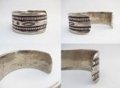 Vintage Navajo Stamped IngotSilver Wide Cuff Bracelet c.1940