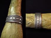 Vintage Navajo Stamped IngotSilver Wide Cuff Bracelet c.1940