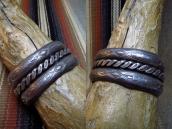 Vintage Repoused & Twisted wire Heavy Wide Bracelet  c.1940～