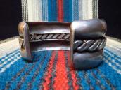 Vintage Repoused & Twisted wire Heavy Wide Bracelet  c.1940～