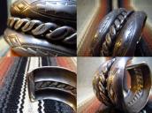 Vintage Repoused & Twisted wire Heavy Wide Bracelet  c.1940～