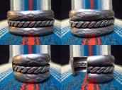 Vintage Repoused & Twisted wire Heavy Wide Bracelet  c.1940～