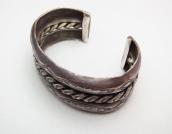 Vintage Repoused & Twisted wire Heavy Wide Bracelet  c.1940～