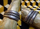 Vintage Repoused & Twisted wire Heavy Wide Bracelet  c.1940～