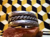 Vintage Repoused & Twisted wire Heavy Wide Bracelet  c.1940～