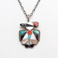 Jeanette Niiha Zuni Mosaic Inlay HopiBird Necklace
