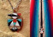Jeanette Niiha Zuni Mosaic Inlay HopiBird Necklace