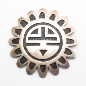 Vintage 【Hopi Guild】 SunFace SilverOverlay Pin & Fob c.1960～