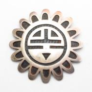 Vintage 【Hopi Guild】 SunFace SilverOverlay Pin & Fob c.1960～