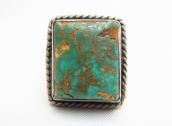 Vintage Split Shank Ring w/Square Green Turquoise  c.1945～