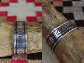【NAVAJO GUILD】 Vtg Stamped Ingot Silver Cuff Bracelet c.1940