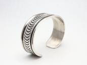 【NAVAJO GUILD】 Vtg Stamped Ingot Silver Cuff Bracelet c.1940