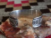 【NAVAJO GUILD】 Vtg Stamped Ingot Silver Cuff Bracelet c.1940