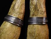 【NAVAJO GUILD】 Vtg Stamped Ingot Silver Cuff Bracelet c.1940