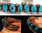 【Austin Wilson】 Vintage Turquoise Row Cuff Bracelet  c.1950
