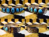 【Austin Wilson】 Vintage Turquoise Row Cuff Bracelet  c.1950