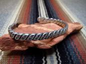 Antique Ingot Silver Flat Twisted Wire Cuff Bracelet c.1937～