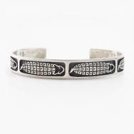 【Jason Takala】Old Hopi Corns Silver Overlay Cuff c.1980～