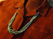 Vintage 3 Strand Heishi Necklace w/Turquoise Beads  c.1970