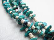 Vintage 3 Strand Heishi Necklace w/Turquoise Beads  c.1970