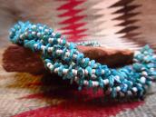 Vintage 3 Strand Heishi Necklace w/Turquoise Beads  c.1970