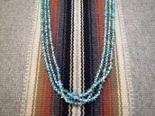 Vintage 3 Strand Heishi Necklace w/Turquoise Beads  c.1970