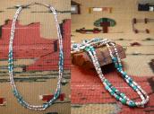 Vintage Shell & Turquoise Beads 2 Strand Heishi Necklace