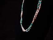 Vintage Shell & Turquoise Beads 2 Strand Heishi Necklace