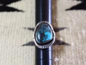 Vtg Navajo SplitShank Silver Ring w/Bisbee Turquoise c.1955～