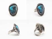 Vtg Navajo SplitShank Silver Ring w/Bisbee Turquoise c.1955～