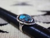Vtg Navajo SplitShank Silver Ring w/Bisbee Turquoise c.1955～