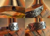 Antique 卍 Stamped & Thunderbird Patched Cuff Bracelet c.1930