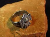 Antique 卍 Stamped Thunderbird Shape Silver Ring  c.1925～