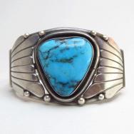 Fred Thompson Navajo Wide Cuff Bracelet w/Kingman TQ c.1970～