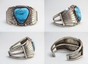 Fred Thompson Navajo Wide Cuff Bracelet w/Kingman TQ c.1970～